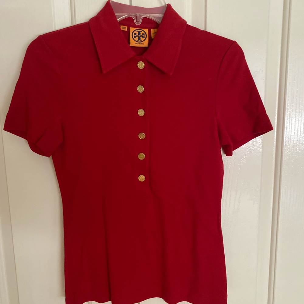 Tory Burch red polo shirt